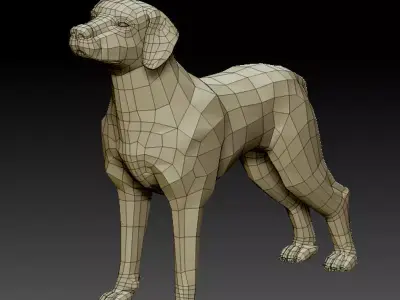 3D DOG- LOWPOLY dog Low-poly 3D model