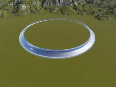Big Angel Halo Ring Golden Low-poly 3D model