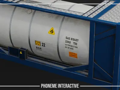 Gas Tank Container - Game Ready Industrial Asset with 4K PBR VR Low-poly 3D model