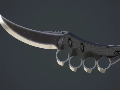 New Design of Knife Low-poly 3D model