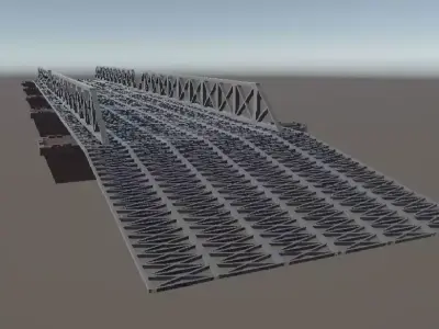 Pontoon Bridge Model  Low-poly 3D model