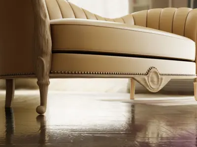 Furniture Sofa Chaise Lounge Low-poly 3D model