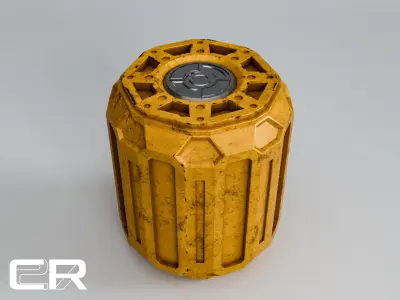 Sci-Fi Cylinder Prop Low-poly 3D model