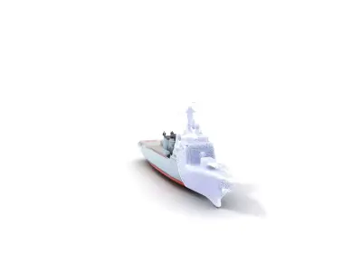 Grey Naval Battleship model pack Low-poly 3D model