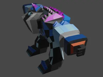 Ice Monster Low-poly 3D model