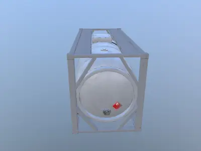 Industrial fuel tank Low-poly 3D model