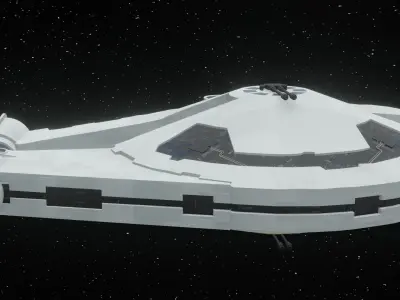 Spaceship - Imperial YT2400 Low Poly Low-poly 3D model