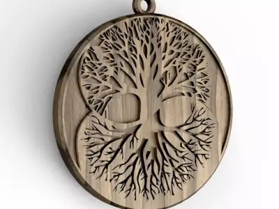 HM Life Tree Keychain 010 3D Printing Model  3D print model