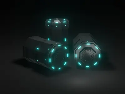Sci-Fi Barrel  Low-poly 3D model