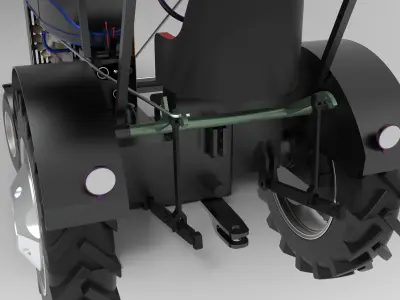 Vintage Tractor CASE Low-poly 3D model