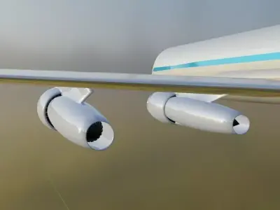 Fictional Quad Engine 1950s Jetliner 707-320B Inspired Low-poly 3D model