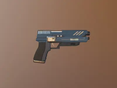 Pistol sci-fi Low-poly 3D model