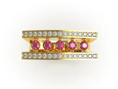 Antique Movable Diamond Wedding Ring 3D print model