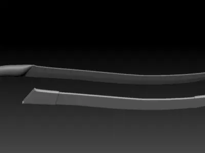 High-poly model Elf sword and scabbard 3D model