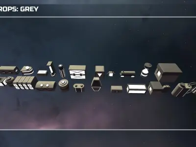 Sci-Fi Props Low-poly 3D model purchase