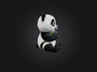 cute cartoon panda model 3D model