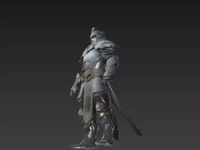 Fantasy Knight Warrior - Medieval Paladin Character 3D model