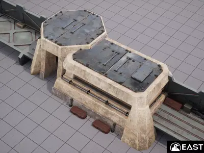 Sci-fi RTS Fortifications Pack 01 Low-poly 3D model