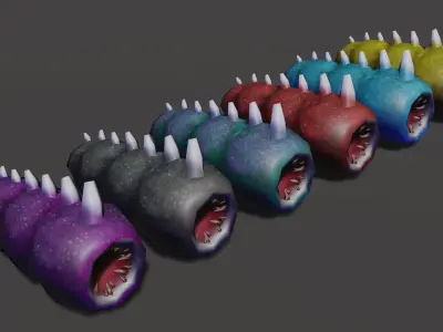 Low poly Abyss Worm Low-poly 3D model