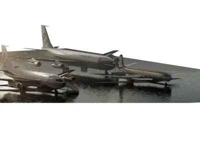 Boeing 720-051B  727-200  707-320B  De Havilland DH-106 COMET 4B 3D model