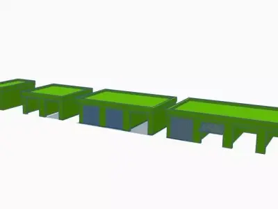Z Gauge and HO Spur - multiple garage blocks model train 3D print model