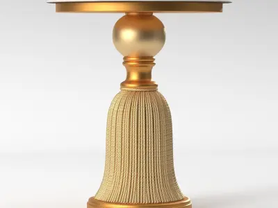 Tassel side table antique gold 3D model