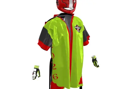 Full Outfit with Gloves Shorts  and Protective Gear ZPRJ  Low-poly 3D model