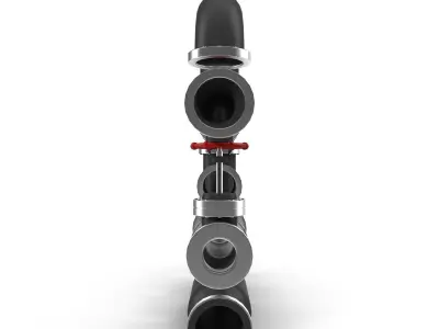 Industrial Pipes 3D model Textured