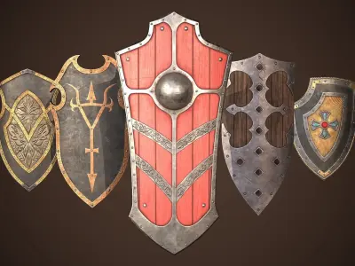 Knight Shield Collection 3D Model Pack