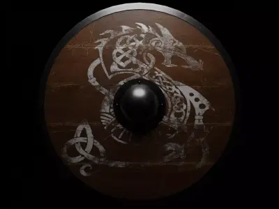 Viking Shield PBR Low-poly 3D model purchase