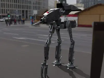 UA TT robot StarWars with animation  missile firing 3D model