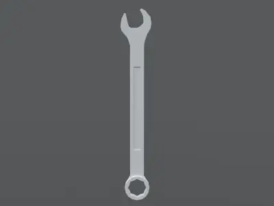 Low Poly Cartoon Wrench Low-poly 3D model