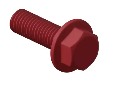 Plastic Flanged Bolt Toy 3D model