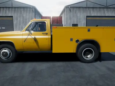 80s Service Truck unity asset Low-poly 3D model