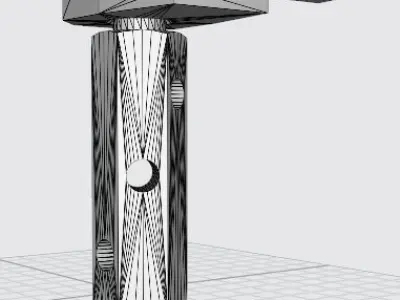 Spring compressor tool for compressing strut spring M16 Free low-poly 3D model