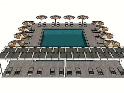 SWIMMING POOL Low-poly 3D model