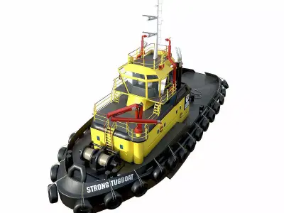 Tugboat lowpoly Low-poly 3D model