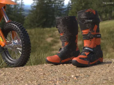  Child Dirt Bike Riding Boots Covered in Mud 