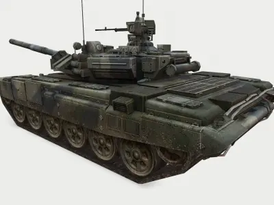 Tank T-90 Low-poly 3D model