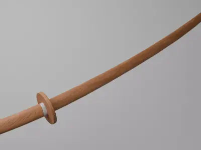 Wooden Katana 3D model