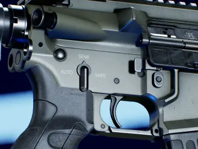 Rifle Haenel MK 556 Low-poly 3D model