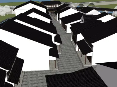 Chinese classical style commercial street 3D model purchase