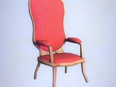 Low-Ploy Antique Chair Editorial License Low-poly 3D model