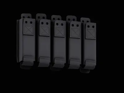 5x Handgun Magazine Pouch Low-poly 3D model