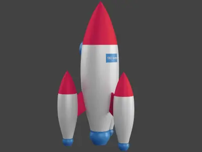 Cartoon Rocket Low-poly 3D model get