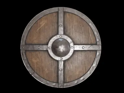 Stylized Viking Warriors Shield  Low-poly 3D model