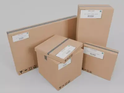 Versatile Shipping Box Ensemble - Rigged and Customizable 3D Model Pack