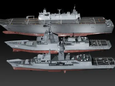 Royal Australia Navy game ready collection 3D Model Pack
