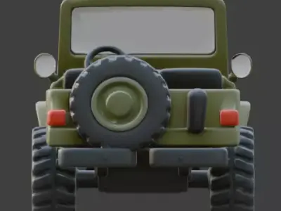 Stylized Chibi Military Jeep  Model Low-poly 3D model