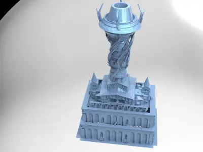 Steampunk pendulum capital buildings 3D model